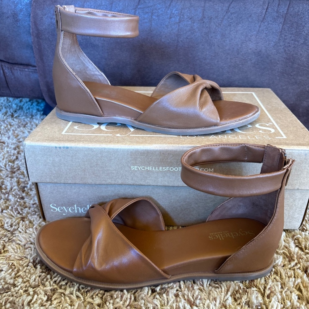 Seychelles Look Up Leather Ankle Strap Sandals Size 7.5